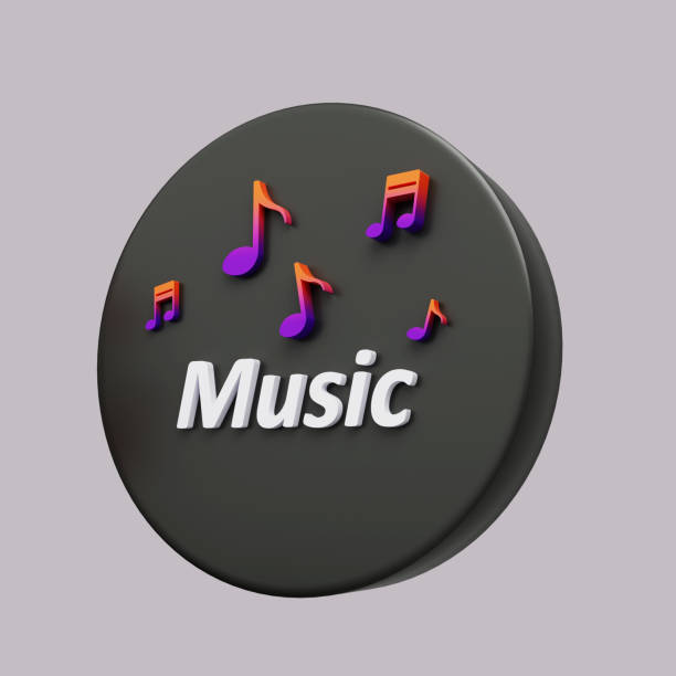 istock Icon with musical notes and the inscription music. 1393930153