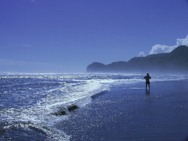 Solitary man on the beach