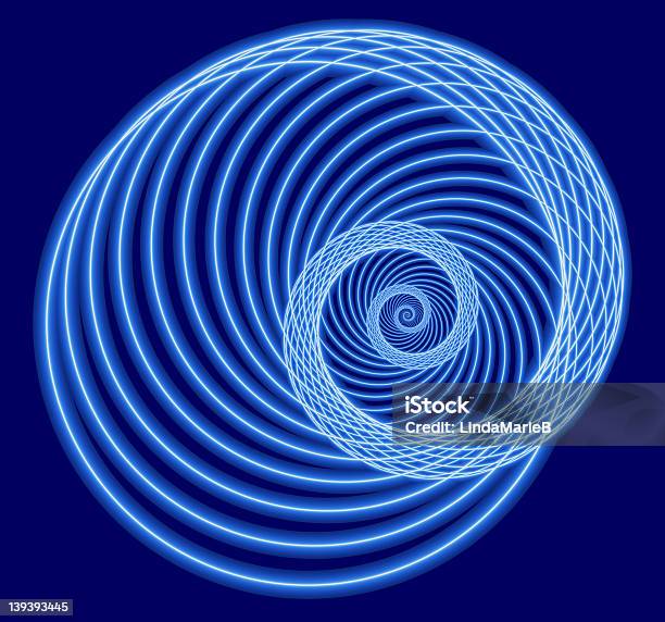 Niebieski Fraktal Spiral - zdjęcia stockowe i więcej obrazów Figura geometryczna - Figura geometryczna, Fotografika, Fraktal
