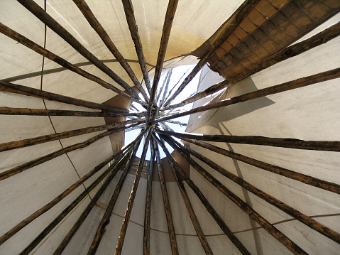 Top of an Indian Teepee from the inside