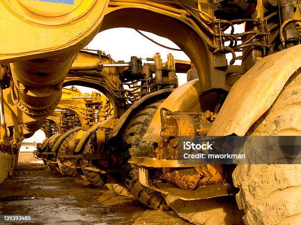 Underbelly Of Earthmovers Stock Photo - Download Image Now - Machinery, Bulldozer, Horizontal