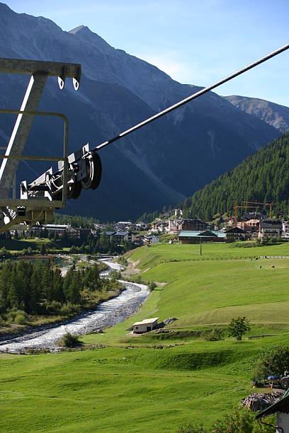 Chairlift vista - fotografia de stock