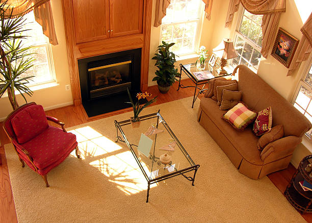 istock View of livingroom looking down 139393894