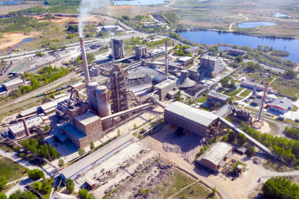 istock Flying over the ement manufacturing plant 1393939298
