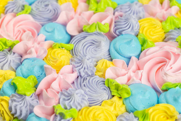 istock Cake icing floral swirl background 1393939405