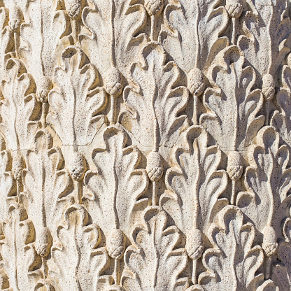 Ornament on the columns of Russian buildings