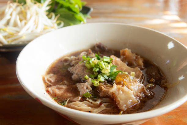 istock beef and tendon noodles with blood soup 1393940943