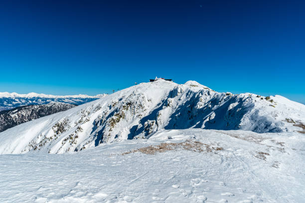 Chopok hill in winter Nizke Tstry mountains in Slovakia stock photo