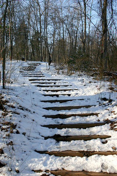 istock Snow covered stairwell 139394187