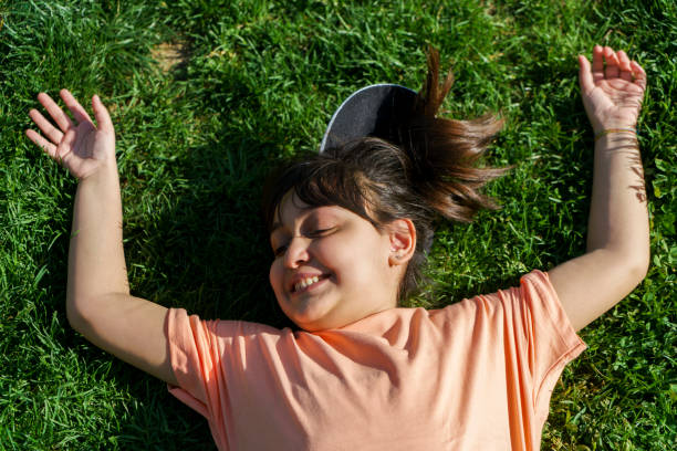 istock Happy Little girl resting 1393944461