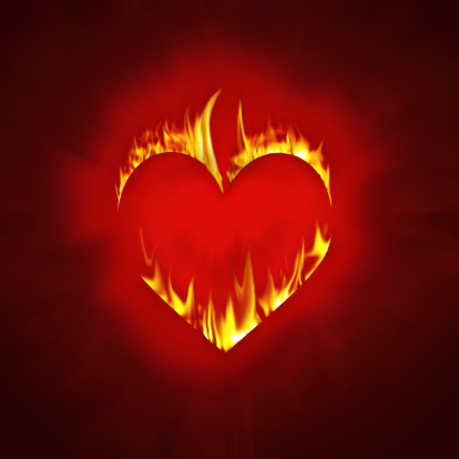 Burning heart (Photoshop work)