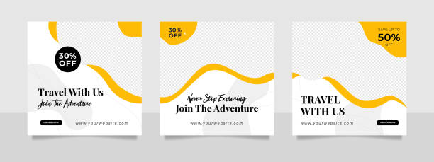 Travel sale banner and social media post template Travel sale banner and social media post template. over fed stock illustrations