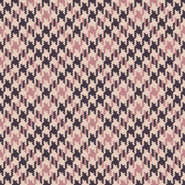 Abstract pattern for autumn winter in brown, pink, beige. Seamless diagonal houndstooth tweed tartan check plaid for dress, coat, jacket, skirt, scarf, other modern fashion fabric design. Abstract pattern for autumn winter in brown, pink, beige. Seamless diagonal houndstooth tweed tartan check plaid for dress, coat, jacket, skirt, scarf, other modern fashion fabric design. houndstooth check stock illustrations