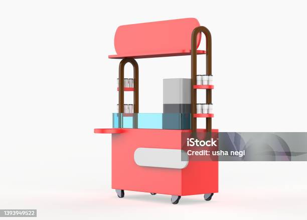 Food Trolley Cart Stock Photo - Download Image Now - Bicycle, Business, Cafe