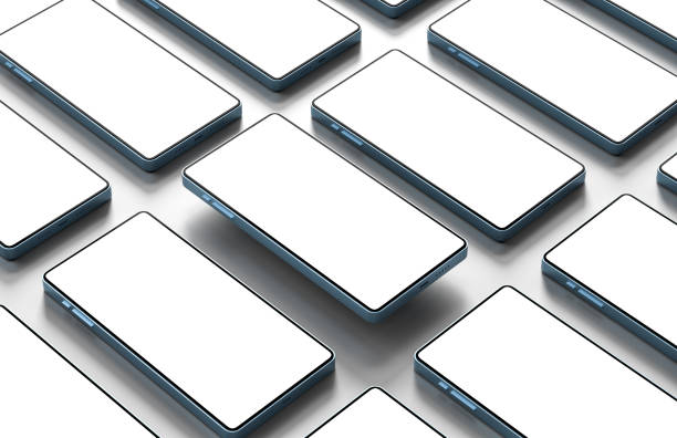 istock Smart phone mock up isolated on white background. 3D illustration. 1393950278
