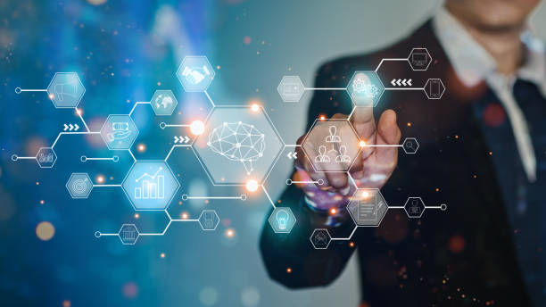 istock Business people using internet connection technology for global economic analysis. Digital marketing and financial accounting concept of future banking with big data of world economy 1393953171