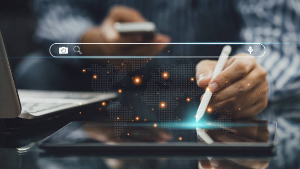istock Person working with digital tablet for manage search engine optimization : SEO with social media content and advertisement from website. 1393953284