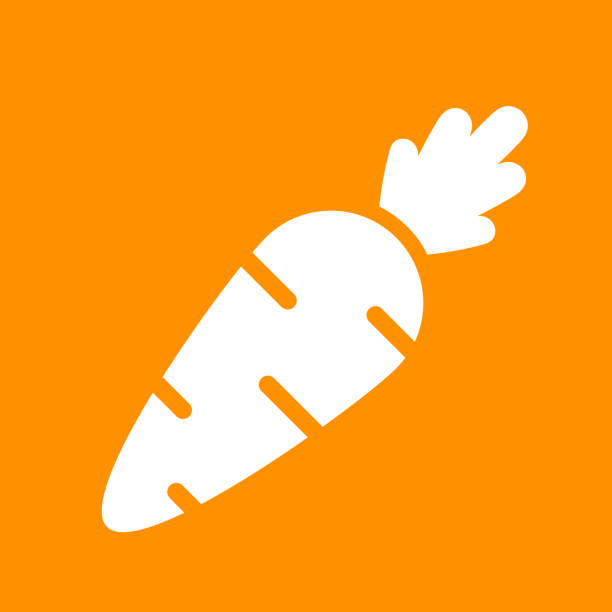 ilustrações, clipart, desenhos animados e ícones de pictograma de vetor de cenoura - carrot isolated white carotene