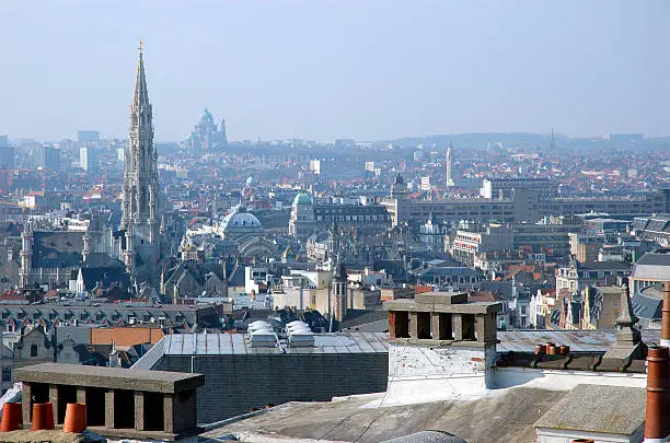 Skyline of Brussels, capitol of Belgium and Europ.