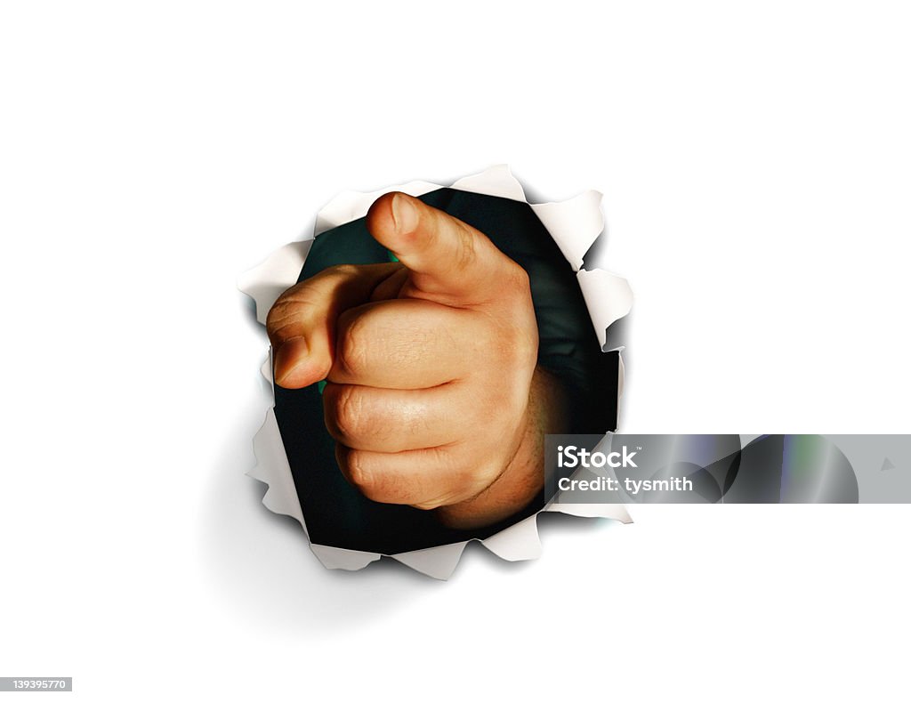 I Want You Finger on White Background Hand With Finger Pointing Smashing Through White Background Uncle Sam Stock Photo