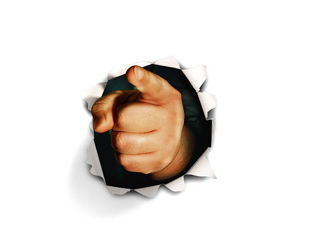 I Want You Finger on White Background Hand With Finger Pointing Smashing Through White Background uncle sam broke stock pictures, royalty-free photos & images