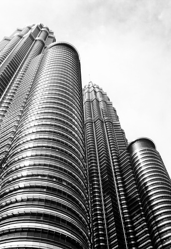 Petronas Twin Tower grayscale version.