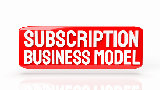 subscription business model word for business concept 3d rendering