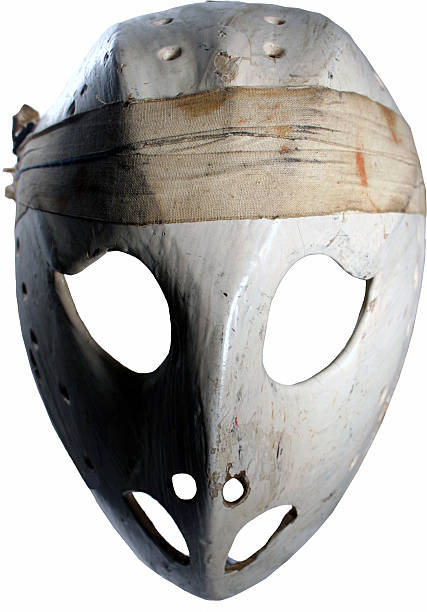 spooky vintage hockey mask stock photo