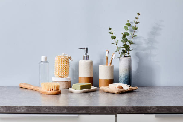 istock Female toilet table in bathroom 1393964133