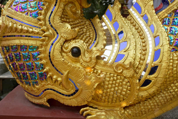 istock Naga statue,Serpent statue in temple from thailand. 1393976319