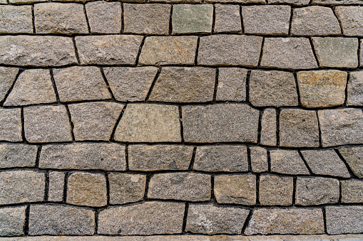 Closeup detail of the stone wall backdrop