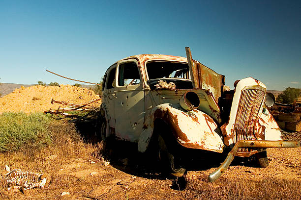 istock Car Wreck - Australian Outback 139397951