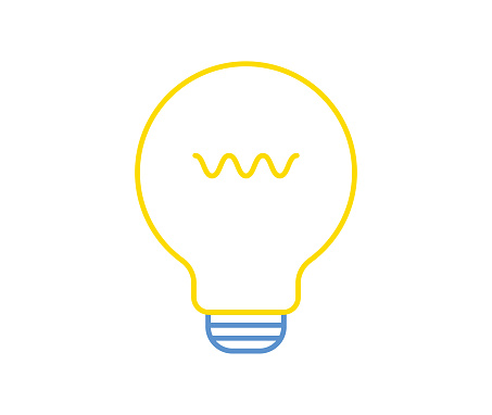 Vector illustration of a light bulb with a minimal design and fully editable strokes.