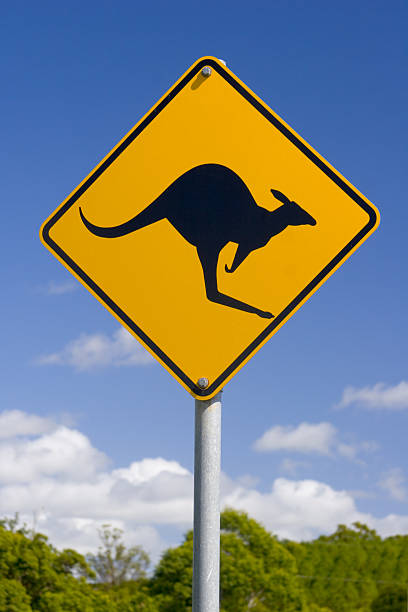 Australian Kangaroo Sign stock photo