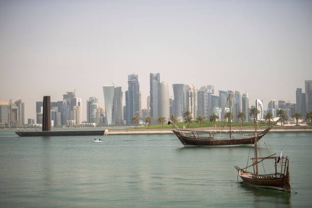 istock Traditional dhow boats in Qatar. 1393982432