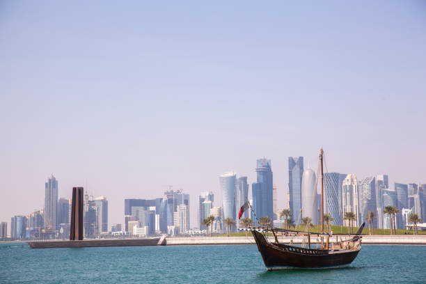 istock Traditional dhow boats in Qatar. 1393982508