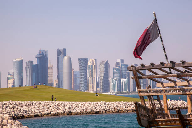 istock Traditional dhow boats in Qatar. 1393982551