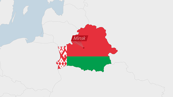 Carte De La Bi lorussie Mis En vidence Dans Les Couleurs Du Drapeau carte-de-la-bi-lorussie-mis-en-vidence-dans-les-couleurs-du-drapeau