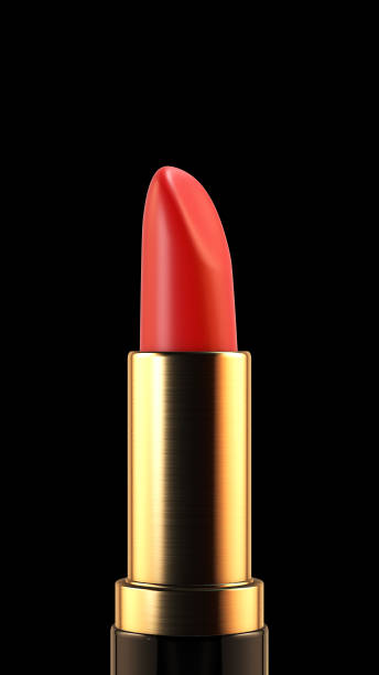 istock Closeup of lipstick opening on black background 1393987493