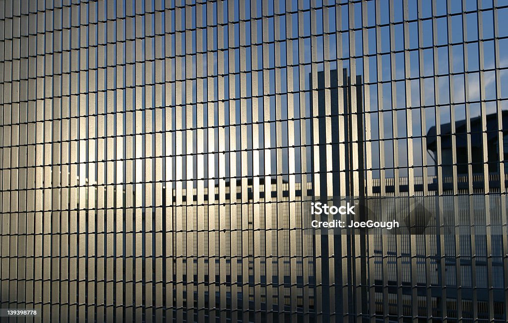 Steel Railings Steel Railings lit by evening sun, suitable for urban background Abstract Stock Photo