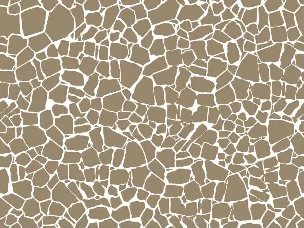 Vector illustration of Randomly arranged tiles. A wall of a building. Sidewalks. (Seamless)