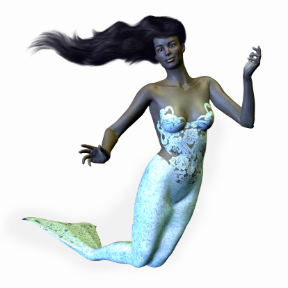 3D render  of an African Mermaid.