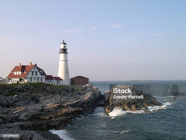 Foto de Farol Em Cape Elizabeth Portland Maine e mais fotos de stock de Cabo Elizabeth - Cabo Elizabeth, Brilhante - Luminosidade, Equipamento de Iluminação