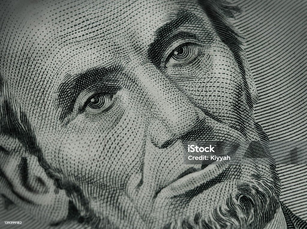 Abe Five Dollar Bill - Lizenzfrei Fließen Stock-Foto