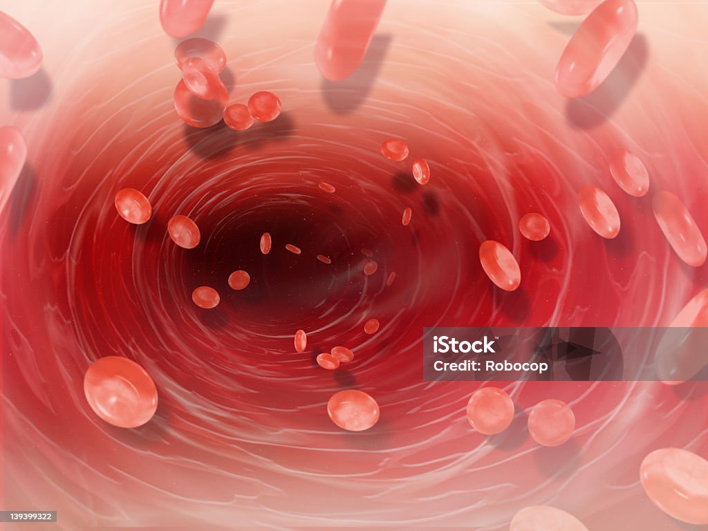 Vena di sangue con globuli rossi arteria Tunnel - Foto stock royalty-free di Arteria