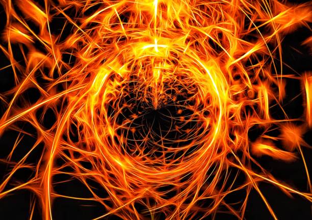 istock Illustration of an abstract flame swirling 1393996189