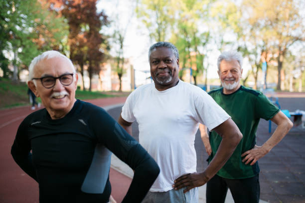 istock Three senior men getting ready for a daily healthy exercise 1393996218
