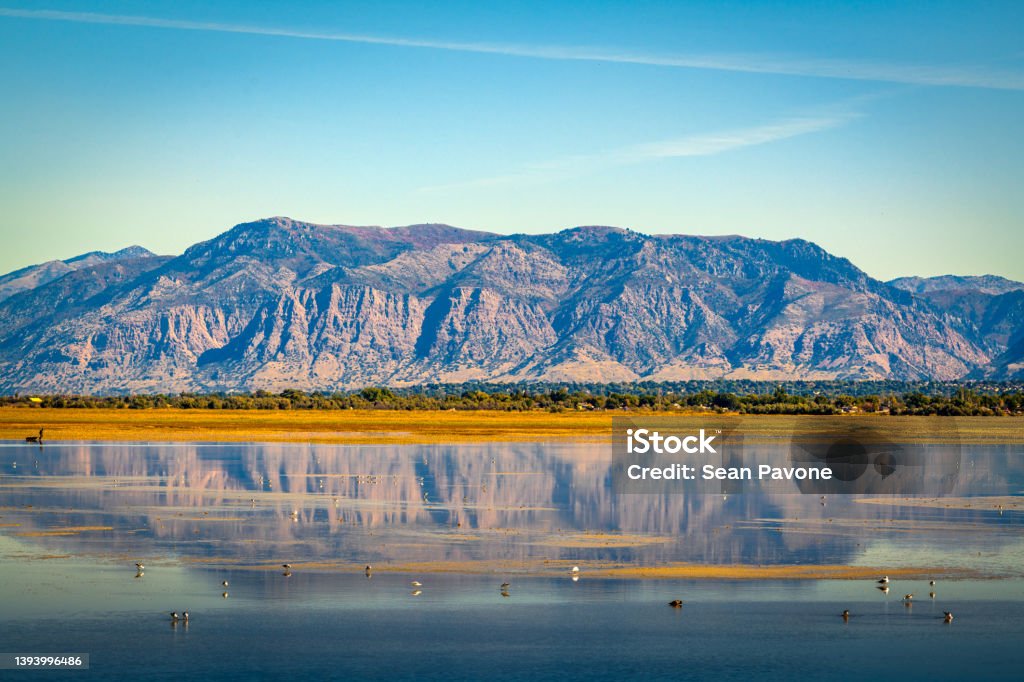 Salt Lake City, Utah, USA at the Great Salt Lake Salt Lake City, Utah, USA barren landscape at the Great Salt Lake. Salt Lake City - Utah Stock Photo