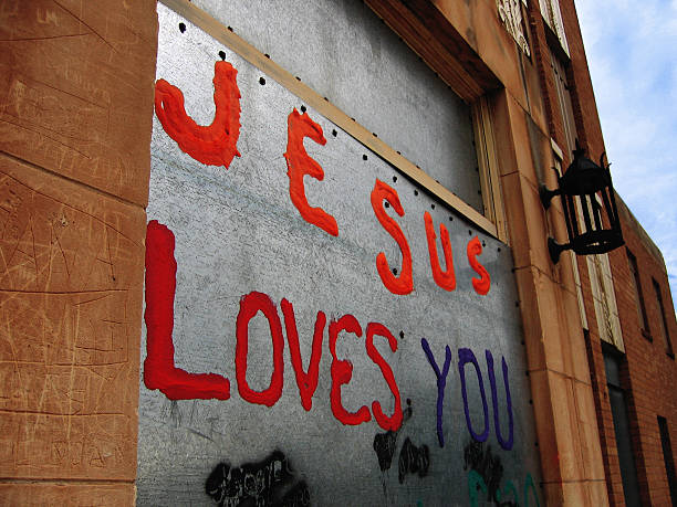 Jesus Loves You stock photo