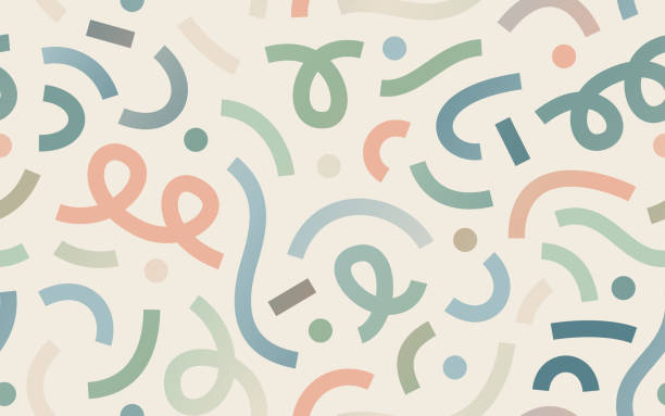 Seamless Tileable Abstract Geometric Celebration Excitement Shapes Background Seamless repeating tileable celebration party abstract shapes geometric lines background. abstract neutral background stock illustrations
